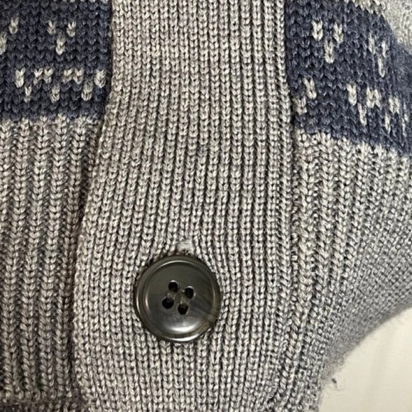 FRANK & OAK | Men's Gray & Blue Button Front Cardigan | Size L - Picture 6 of 11